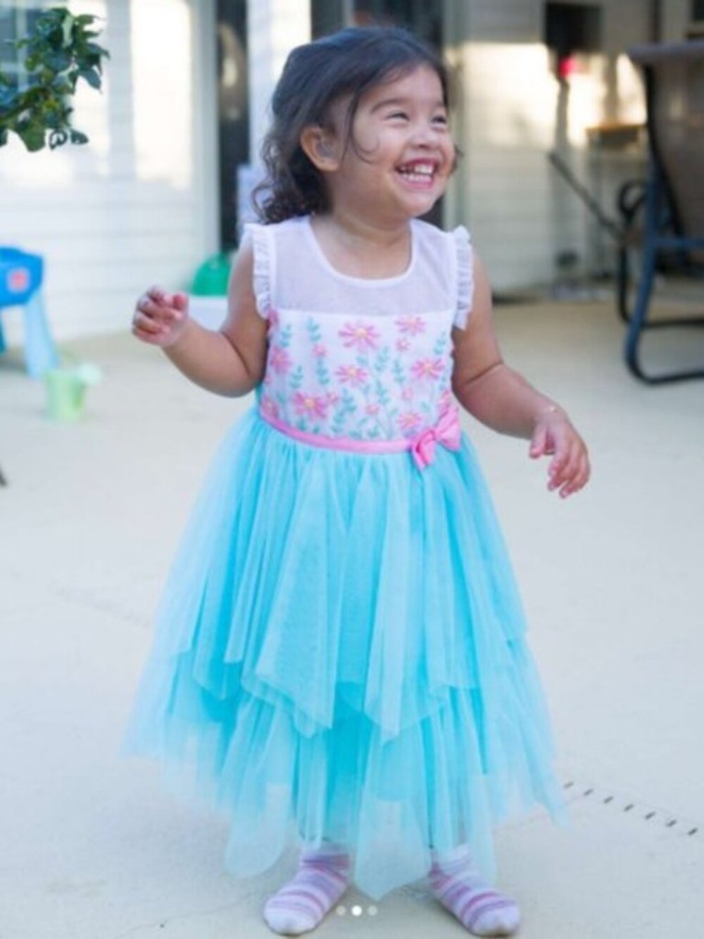 Jona Michelle | Floral Tulle Embroidered Sleeveless Dress | Size 3T